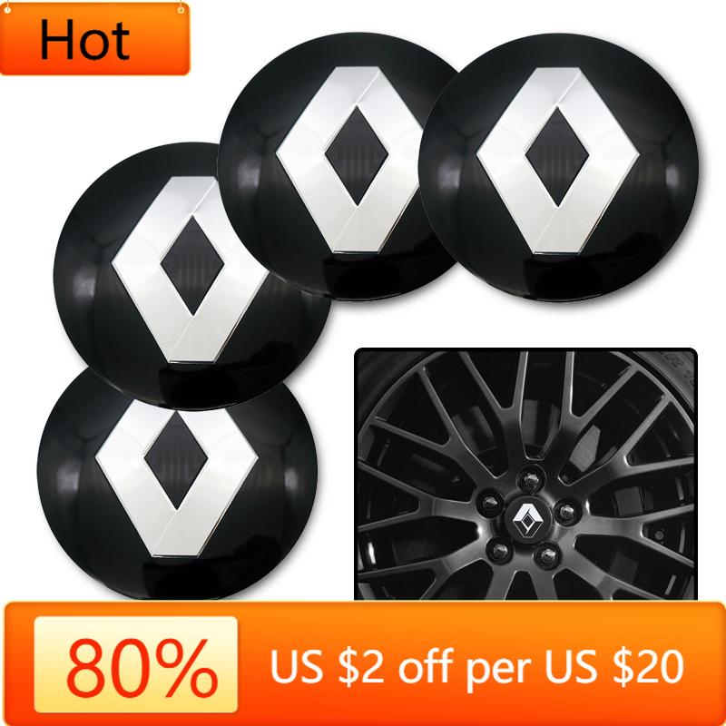 Interior Stickers For Renault RS Clio Captur Trafic Scenic 2 Megane 2 3 4 Kadjar 4Pcs Car aluminum alloy wheel hub center badge Y999