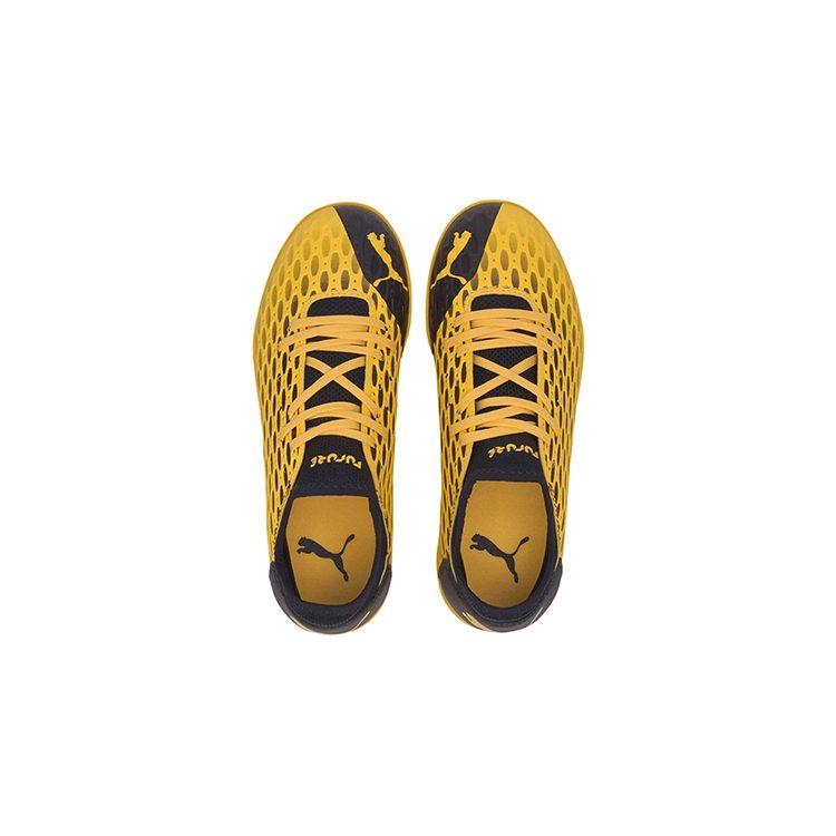 Puma Future 5.4 TT Turf Устойчивые к истиранию Низкие Детские Футбольные Бутсы Черный Желтый Унисекс 105813-03