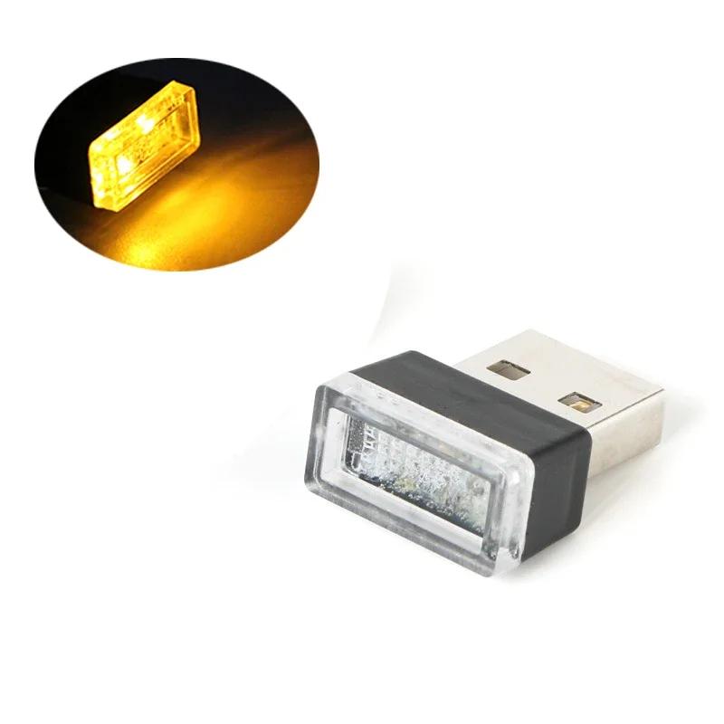 Car Mini USB LED Atmosphere Lights Decorative Lamp Blue and Red Purple White Interior Light PC Portable Plug