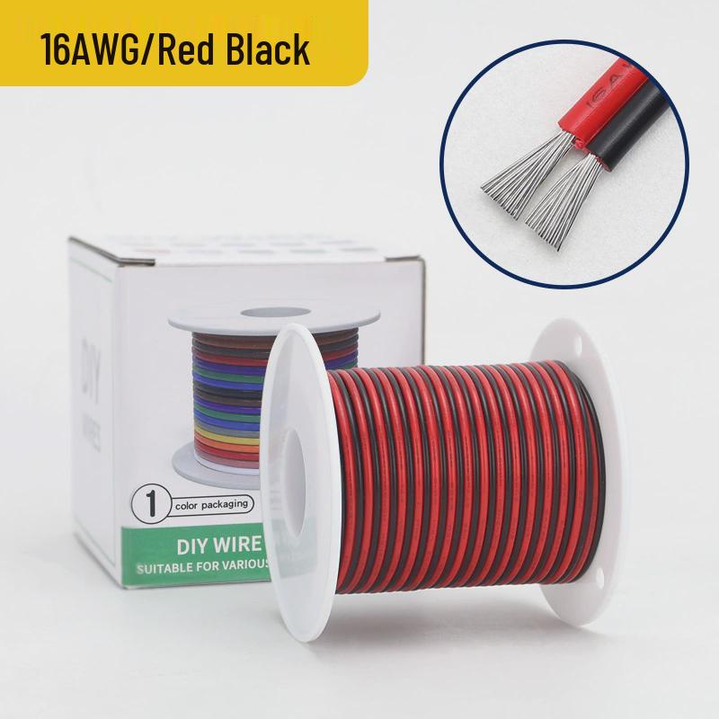 US Standard 2468 Black & White Bamboo Joint Parallel Line 26-16AWG Tinned LED Power Cord
