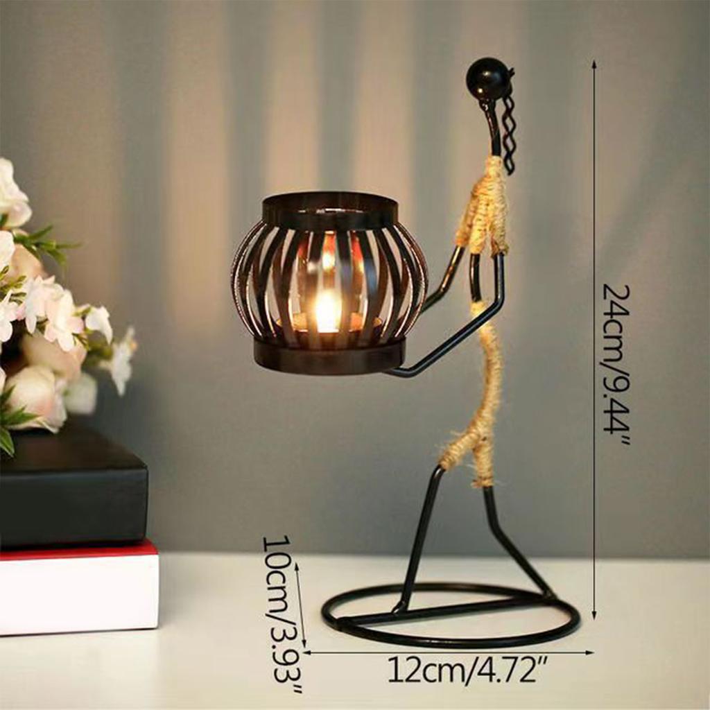 Creative Iron And Hemp Rope Girl Candlestick Home Decoration Art Decor Living Room Iron Crafts