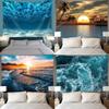 Подводный Подводный Волновой Узор Гобелен Спальня Гостиная Гобелен Украшения Дома Настенный Гобелен