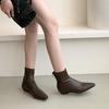 Fashion Bailamos 2025 Winter Brand Women Ankle Boots Fashion Round Toe Ladies Elegant Short Boots Thin Low Heel Dress Pumps