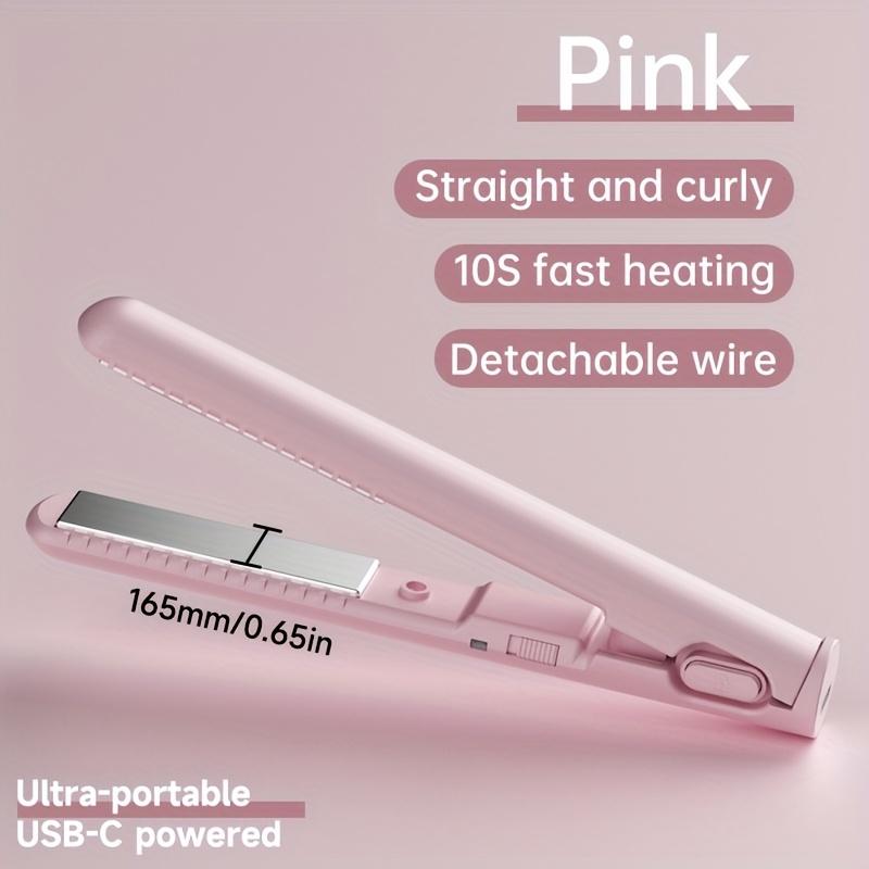 2-in-1 Straightener and Curler, USB-powered Mini Shaper, Dual-use, Anti-scalding, Portable Travel, Frizz Free, Shinier and Smoother