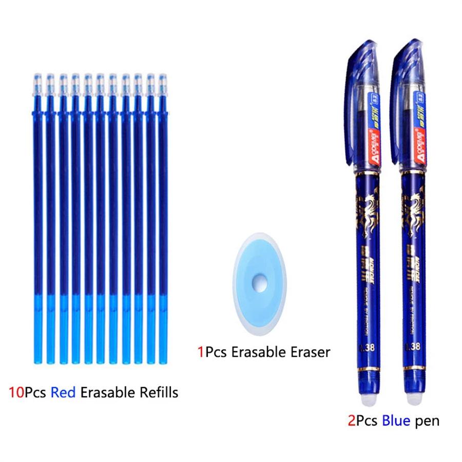 12/13PCS Erasable Gel Pen Set Ballpoint Pens Rod 0.5mm Pen Refills Washable Handle Writing Stationery for School Office Supplies