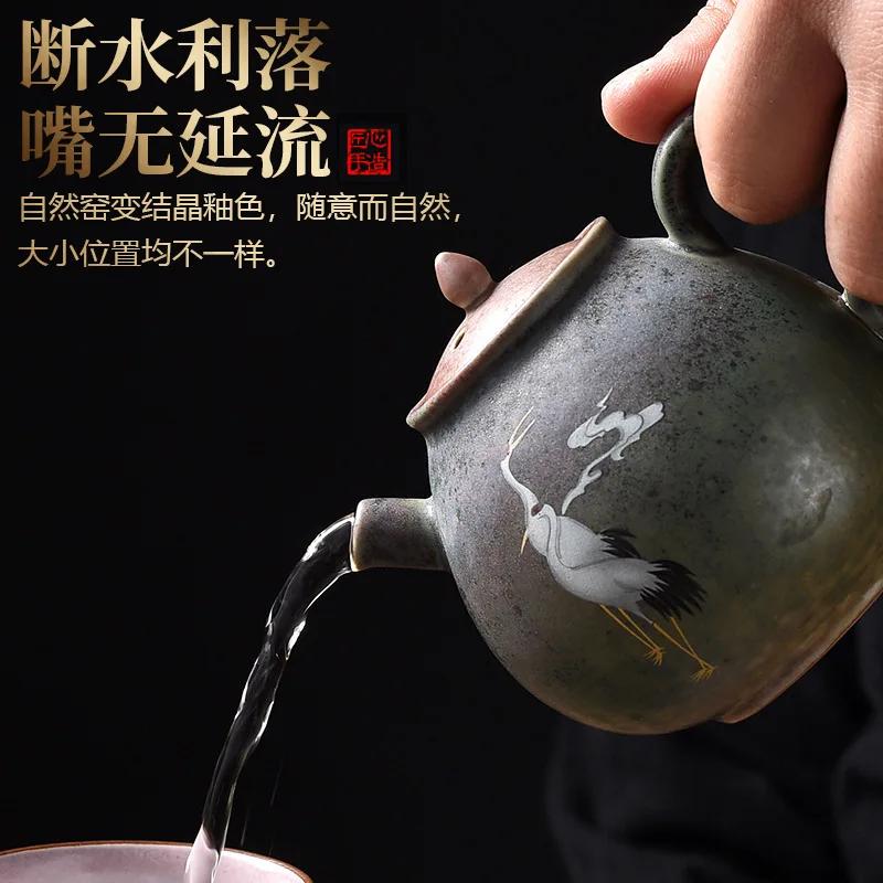 Сказочный кран для печи, сменный чайник, бытовой керамический японский ручной работы в стиле ретро, ​​заваривание чая, кунг-фу, один горшок, делитель для чая