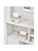1pc Adjustable Tissue Box, Transparent Bamboo Toilet Paper Storage Box, Large Capacity Napkin Storage Box, Can Hold Various Size