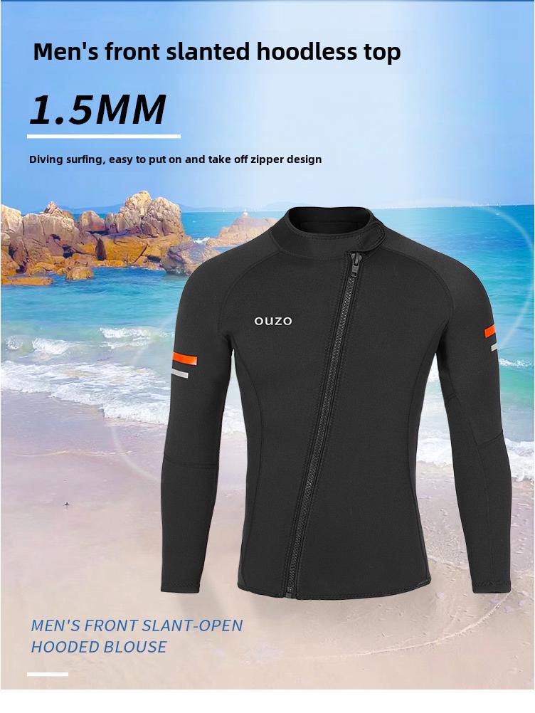 Мужской гидрокостюм с длинным рукавом 1,5 мм - Теплый, защита от холода и солнца, одежда для серфинга