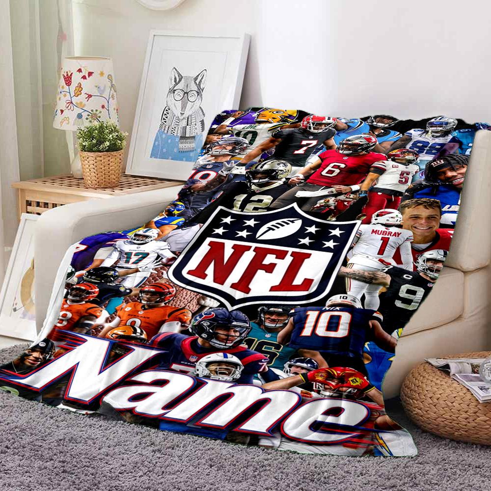 Custom Nfl Art Soft Throw Blanket Flannel Blanket Warm Sofa Bed Camping home Decor Unique Christmas Gift C10331