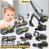 Non-Toxic 1/50 Diecast Engineering Vehicle Excavator Bulldozer Car Model Simulation Alloy Head Dumper Truck Crane Tanker Toys For Kids Children