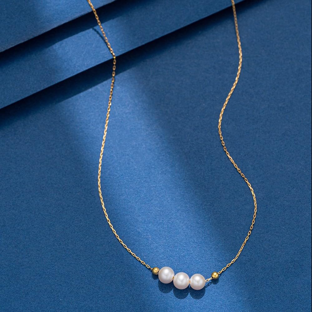 Жемчуг 925 пробы, металл, день рождения, сделано в торжественных случаях [JDE] Женское ожерелье, серебро, гипоаллергенное, женский подарок, Япония, (Желтое золото)