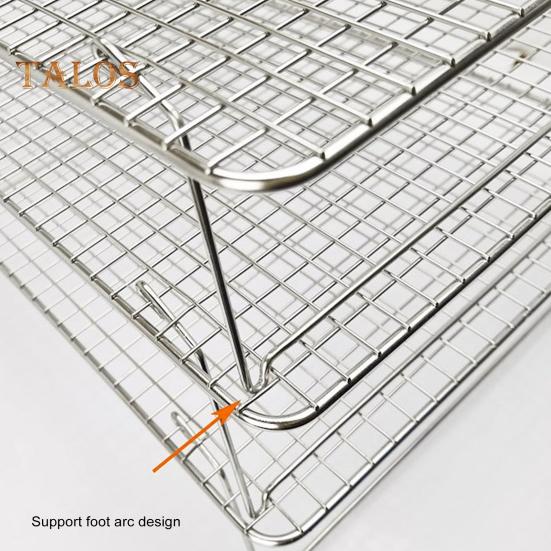 Стойка для охлаждения тортов из нержавеющей стали, штабелируемые решетки для выпечки, готовки, складная, прочная, экономящая место стойка для выпечки