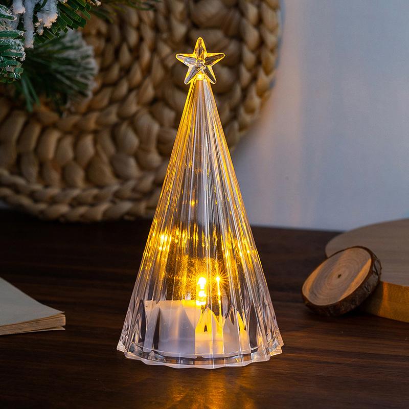 1 шт. Рождественское украшение Navidad Светодиодная подсветка Настольное украшение Форма елки 2026