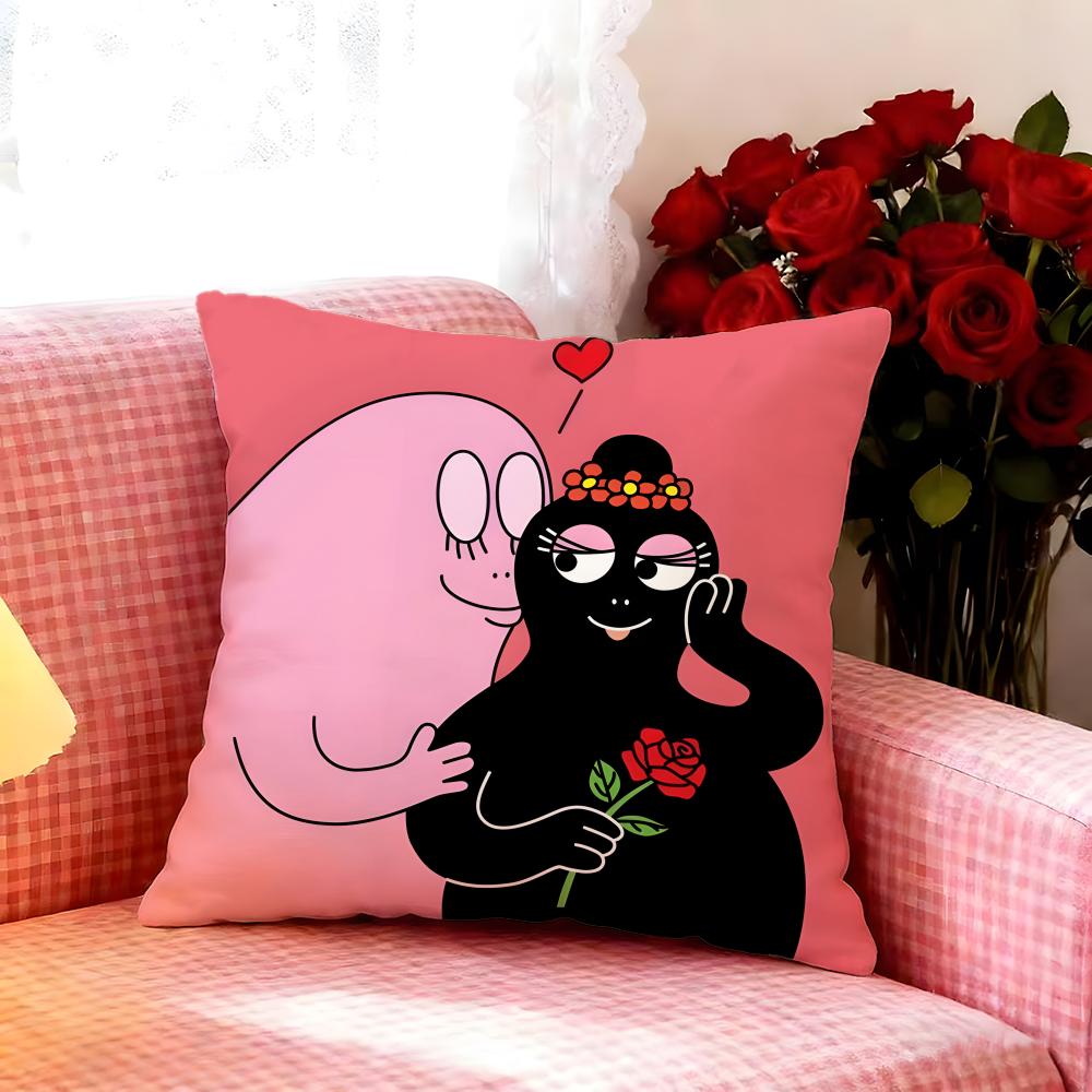 Classic Cartoon BBarbapapa Cushion Cover Premium Soft Pillowcase SkinFriendly Breathable MultiPurpose for Home Office Travel