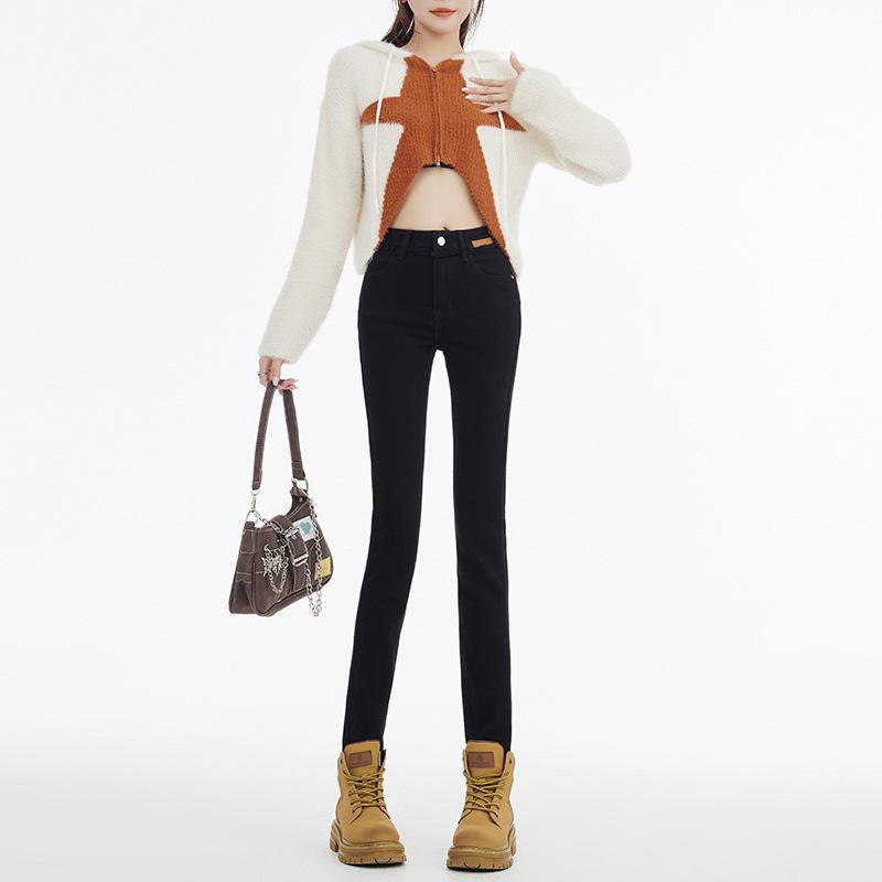 Legs In Autumn and Winter Pencil Pants High Waist and Breasts, Slim and Slim Fit for Women, Nine-point Jeans for Women, Autumn and Winter