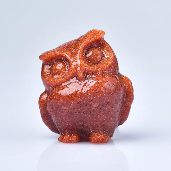 Скульптура совы, реалистично выглядящая, прекрасный искусственный кристалл, ручная работа, полированная статуя совы, статуя животного, украшение для рабочего стола