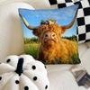 Наволочка для подушки с шотландской коровой Модная квадратная наволочка Спальня Диван Комната Ins Декор Отдых