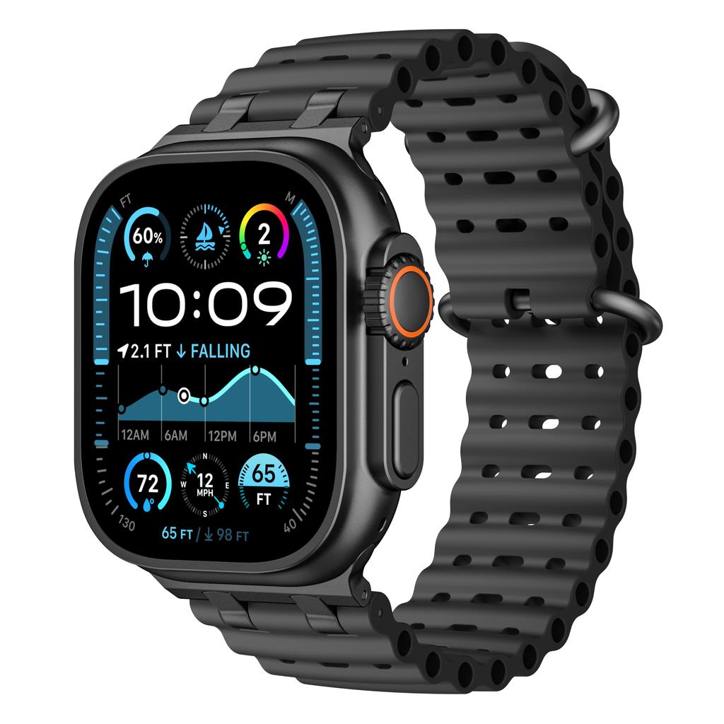 Silicone Band for Apple Watch Ultra 3/2 49mm 46mm 44mm 45mm Breathable Sport Strap for Iwatch Series 11 10 9 8 7 6 5 4 SE3 Men