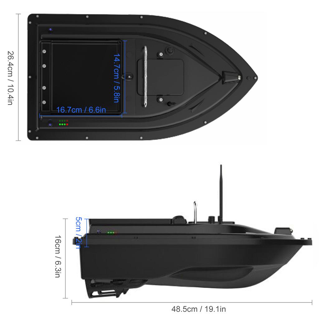 GPS Fishing Bait Boat with Large Bait Container Automatic Bait Boat with 400-500M Remote Range