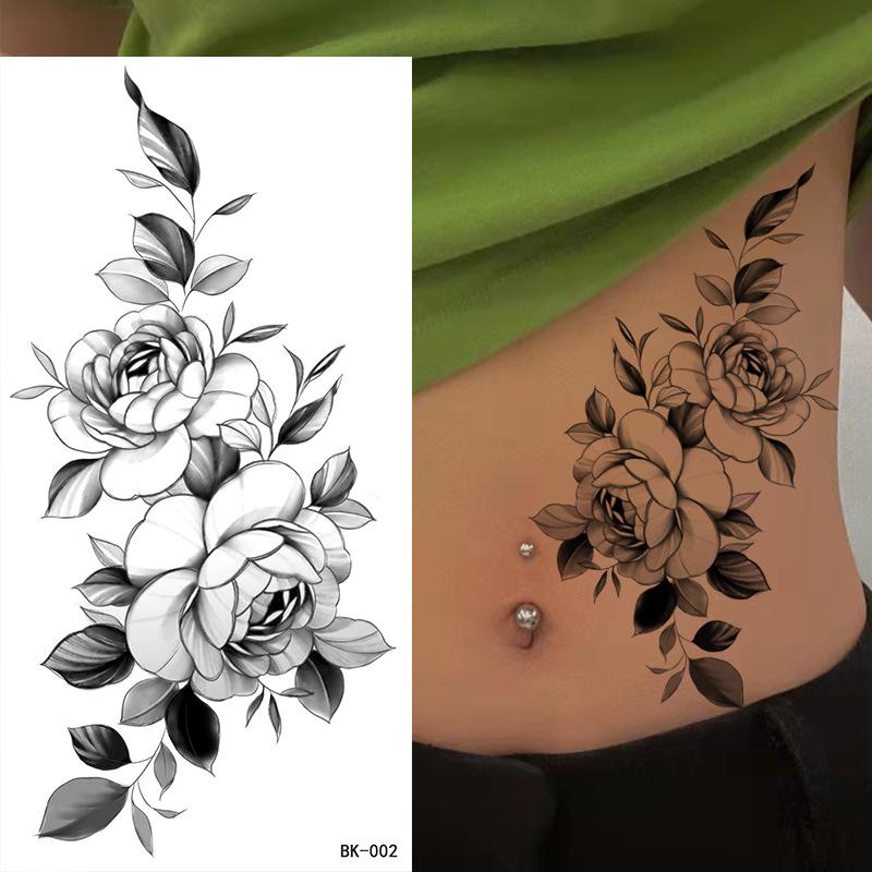 Dark Butterfly Sexy Waterproof Temporary Tattoo Sticker India Women Back Waist Flash Tatoo Girl Body Art Fake Tattoos Realistic