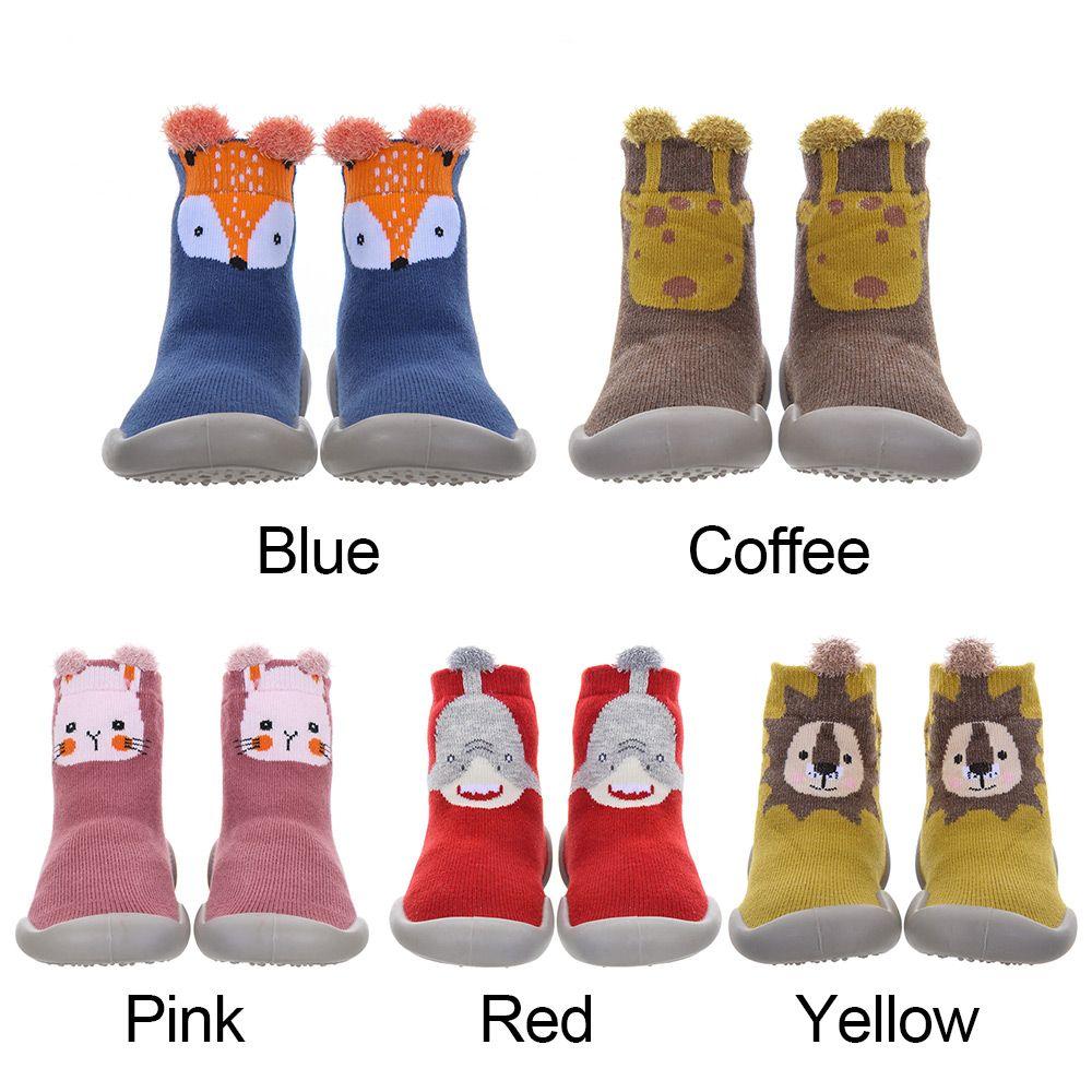 Bed Sock Cute Cartoons Plush Baby Toddler Socks Coral Fleece Sock Anti-slip Slippers Floor Sox