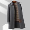 Осень и зима Новое шерстяное пальто ручной работы Мужское длинное пуховое пальто Двусторонняя шерстяная куртка