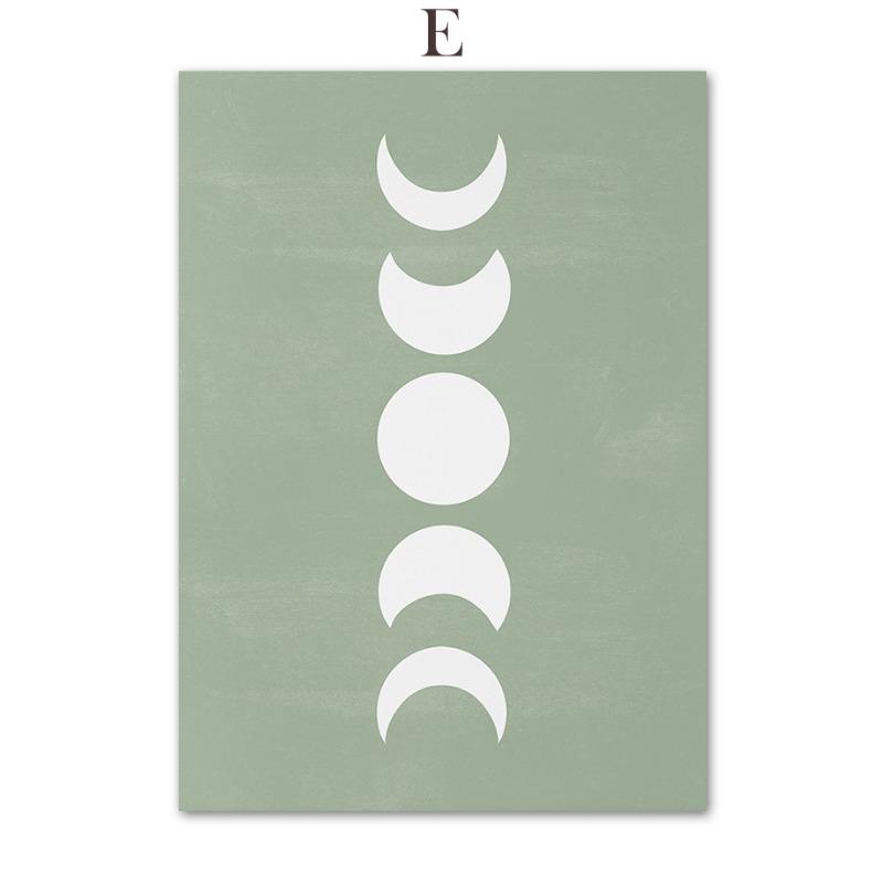 Бохо Гора Солнце Луна Радуга Лист Геометрия Настенная Живопись Холст Абстрактные Плакаты И Принты Картины Для Декора Гостиной