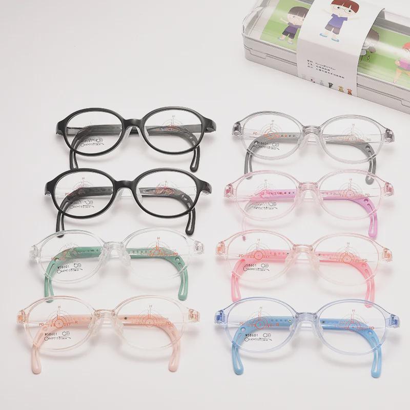 Самые продаваемые детские профессиональные очки с силиконовыми носоупорами, сверхлегкая прозрачная серая оправа для мужчин и женщин