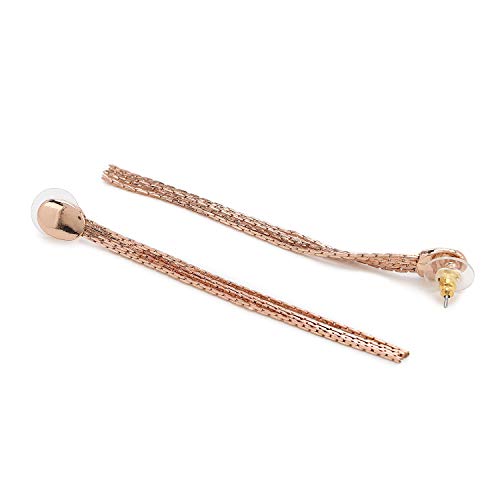 Женские серьги с кисточками Estele с покрытием из розового золота