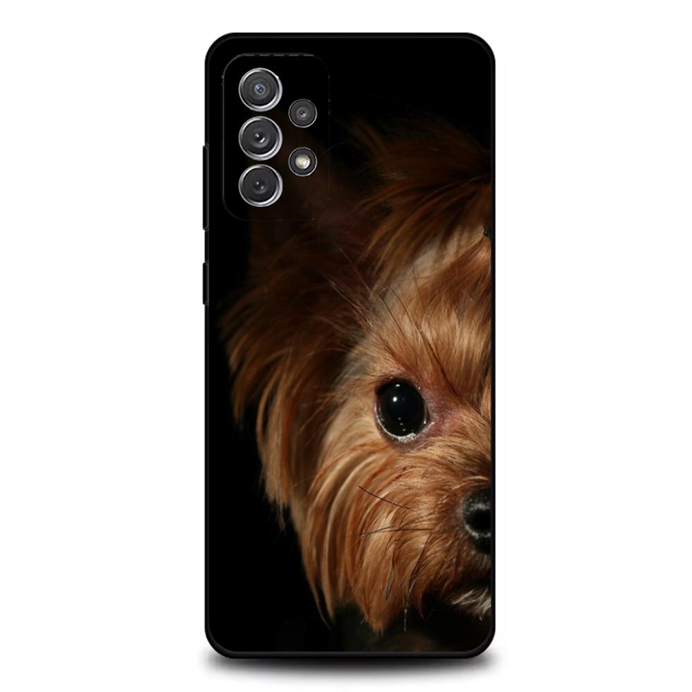 Чехол для телефона с изображением собаки Йоркширский терьер для Samsung S25, S24, S21, S22, S23, S30, Ultra, S20, Plus, Fe, Lite, Note, 10, 9, 5G Черный чехол