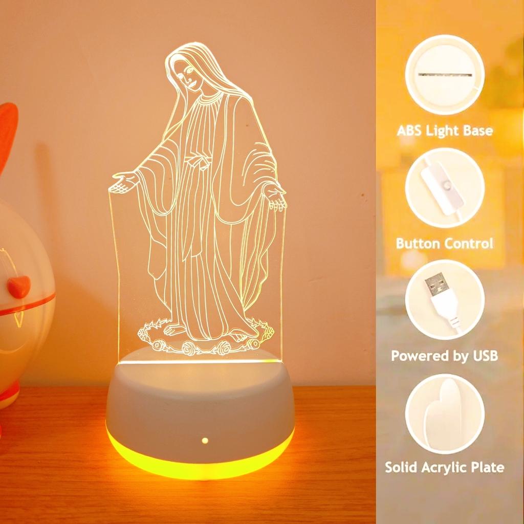 3D даосский светодиодный ночник, питание от USB, прикроватный светильник для украшения спальни и рабочего стола, подарочный светильник на Рамадан или праздники