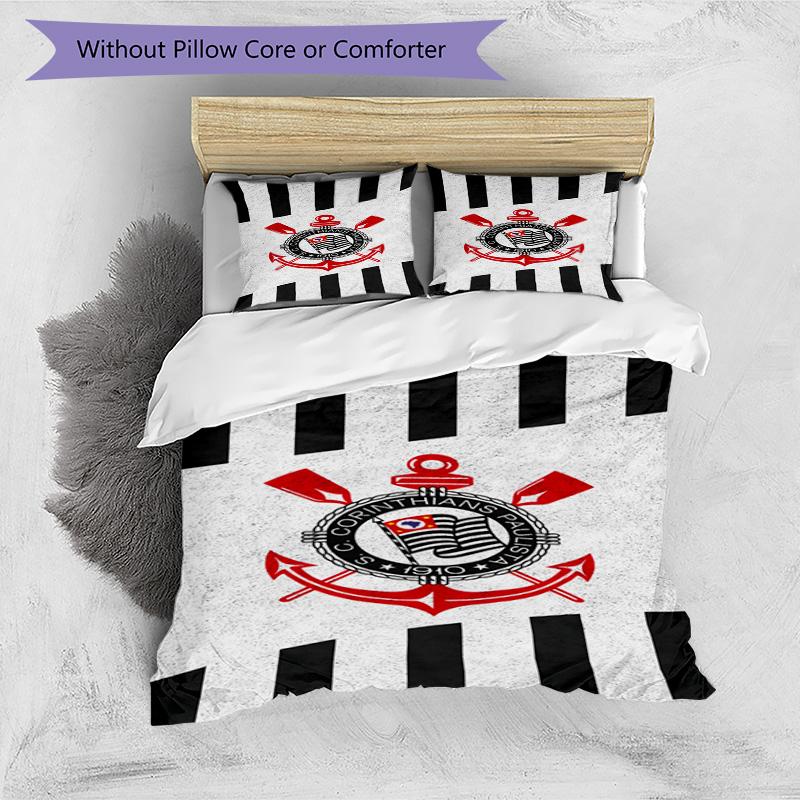Sport Club Football Crest Printed Pattern Duvet Cover Set – includes 1 duvet cover and 2 matching pillowcases Bedroom decor Christmas gifts