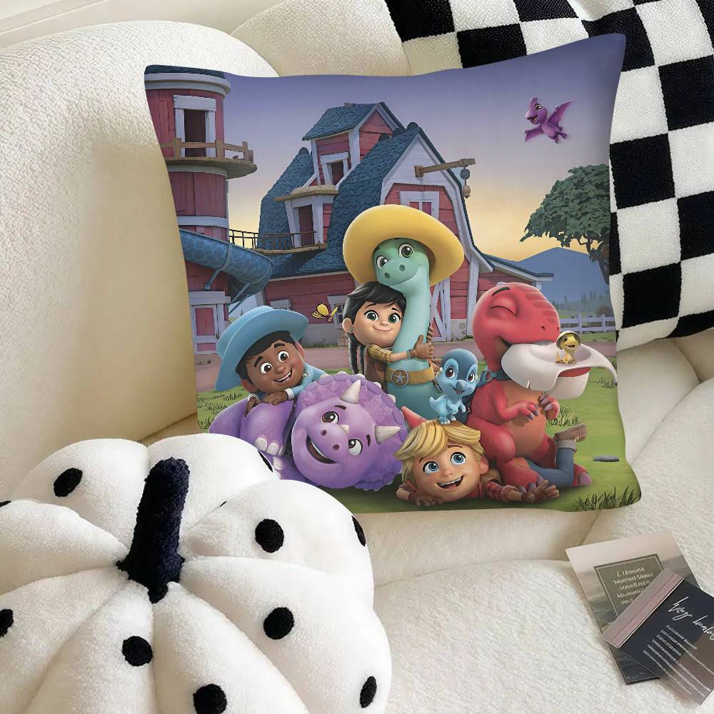 Dino Ranch Pillow Case Fashion Square Pillowcase Bedroom Sofa Room Ins Decoration Leisure