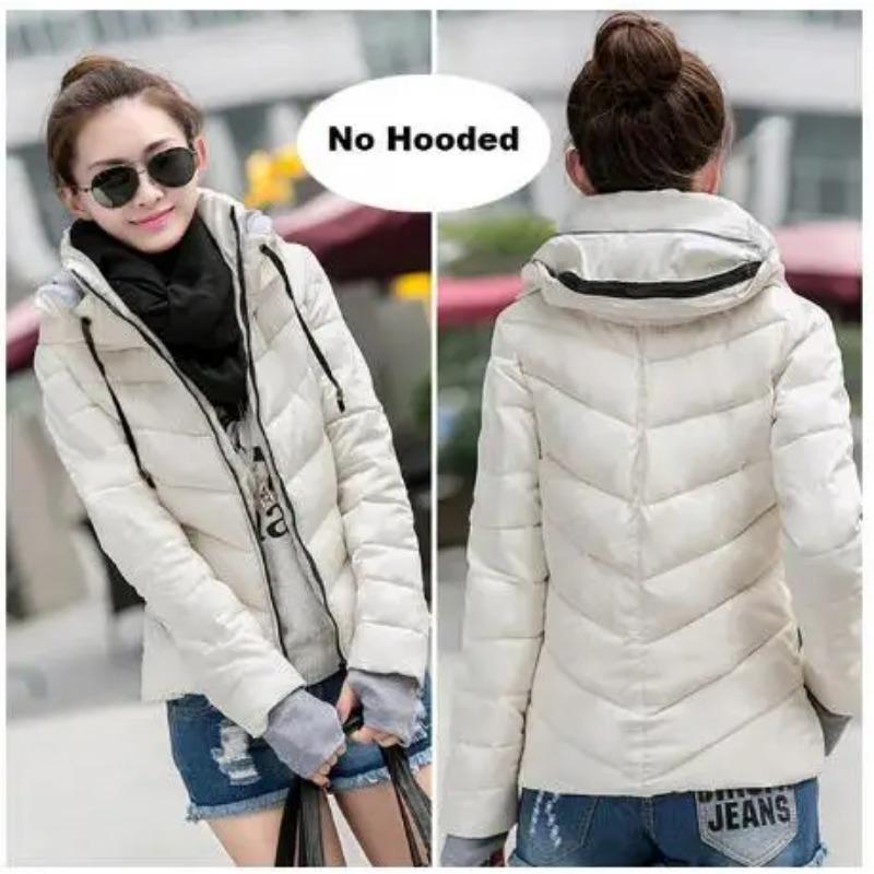 Зимняя куртка женская одежда женские парки утепленная верхняя одежда однотонные пальто короткие женские тонкие хлопковые подбитые базовые топы