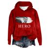 Women's Hooded Long Sleeve Printed Flannel Top Hooded Sweatshirt