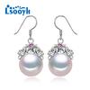 LSOOYH Natural Freshwater Pearl Earrings For Women Pearl Jewelry Fashion Flower Red Crystal Earrings