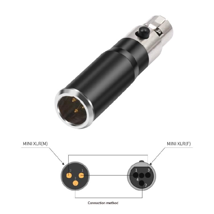 Professional 4Pin XLR to 3Pin MIni XLR Adapter for Hifi Sound Transfer in Studio Environment
