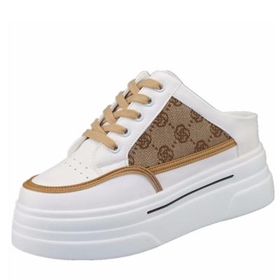 Мода 2024 года, парусиновые полутапочки, женская верхняя одежда, летние новые универсальные дышащие внутренние кроссовки для увеличения роста без каблука