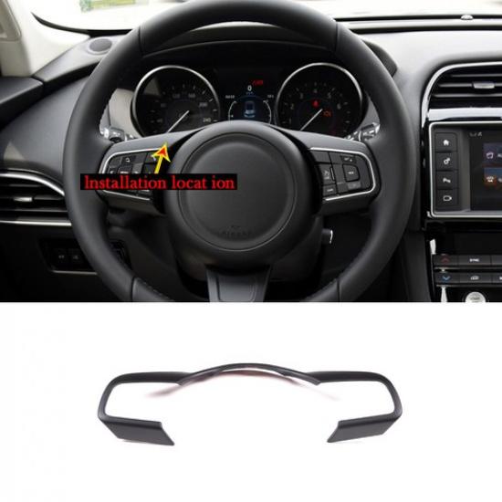 Matte Black Steering Wheel Frame Trim Cover For Jaguar F Pace 2016-19