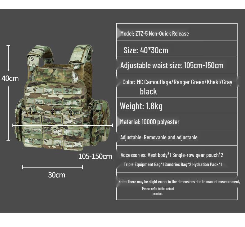 Tactical Camouflage Quick-Release Breathable Training Vest for Outdoor CS Activities