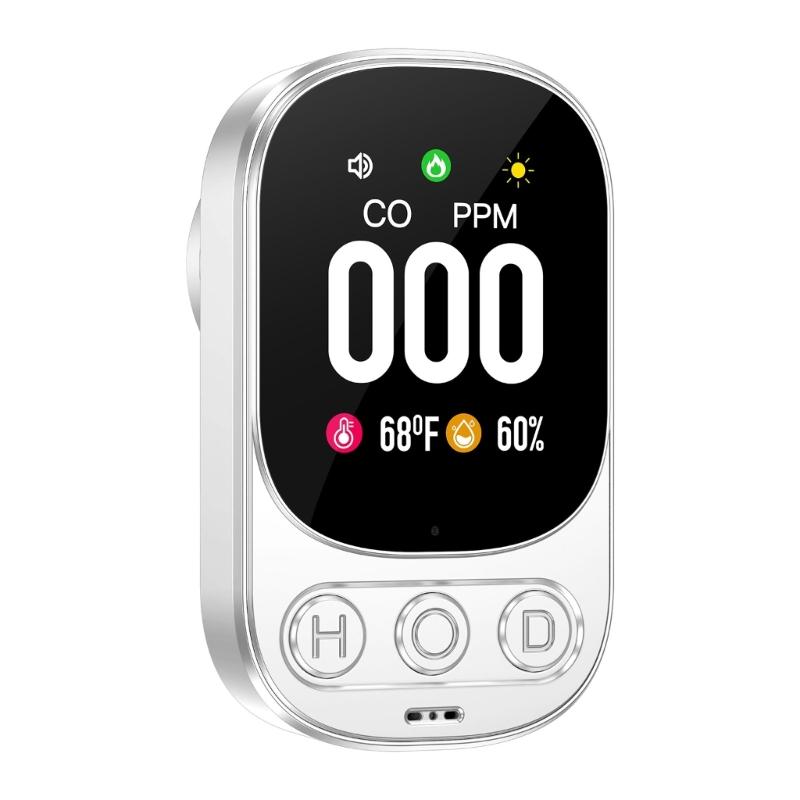 Carbon Monoxide Detectors 2.1in Color Screen CO Level Monitors Temperature Humidity CO Detectors for Indoor Home Hotel