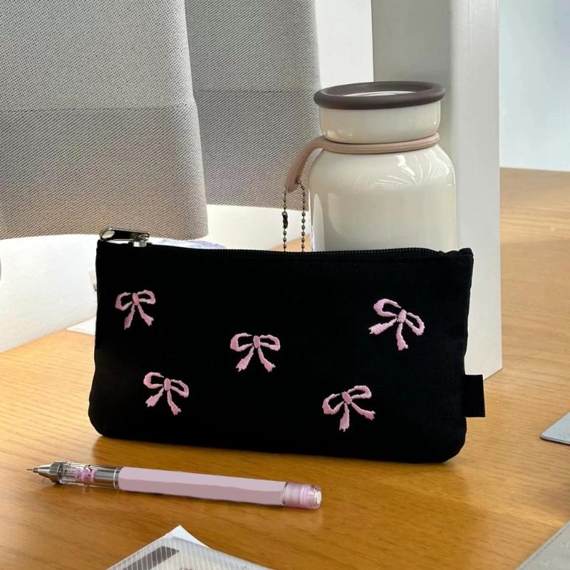 Fashionable Ballet Embroidery Pencil Bag, Multilayered Organizers Portable for Students and Professional Daily Use