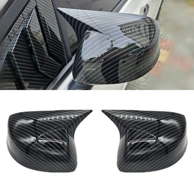 For Honda CIVIC 2012 2013 2014 Car Rearview Side Mirror Cover Wing Cap Exterior Sticker Rear View Case Trim Carbon Fiber Black