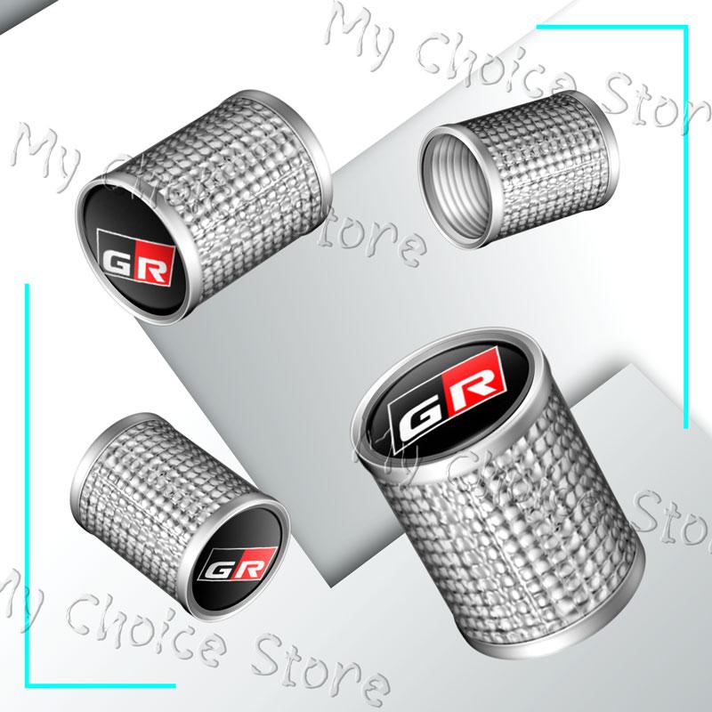 4Pcs/Set GR Sport Logo Car Styling Wheel Tire Valve Air Caps Stem Dustproof Cover For Toyota GR Gazoo Racing Sport Prius Camry