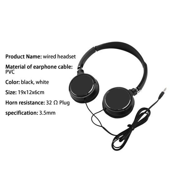 Universal Headphone Over Ear HiFi Stereo Sound Portable Wired Headset for Mobile Phone