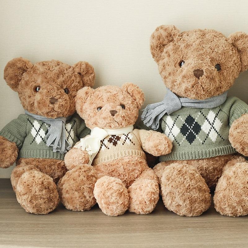 Подушка для куклы, коричневая, из полипропилена, хлопка, мягкая и удобная, плюшевая игрушка, свитер в форме медведя, успокаивающий подарок для девочки, унисекс, украшение для дома и спальни