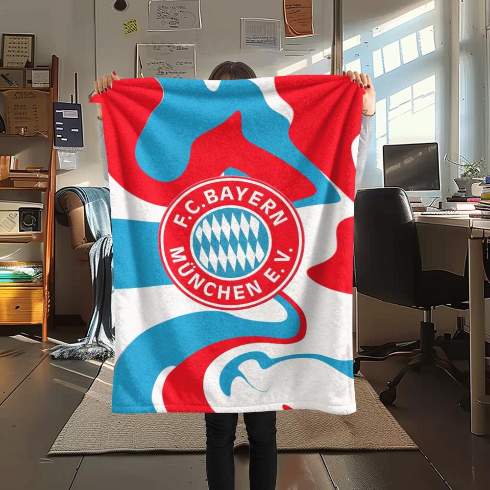 1pc FC Bayern Munich Print Flannel Blanket, High quality Comfortable for All Seasons, Home Decor, Warmth and Comfort, Perfect for Christmas Gifts48