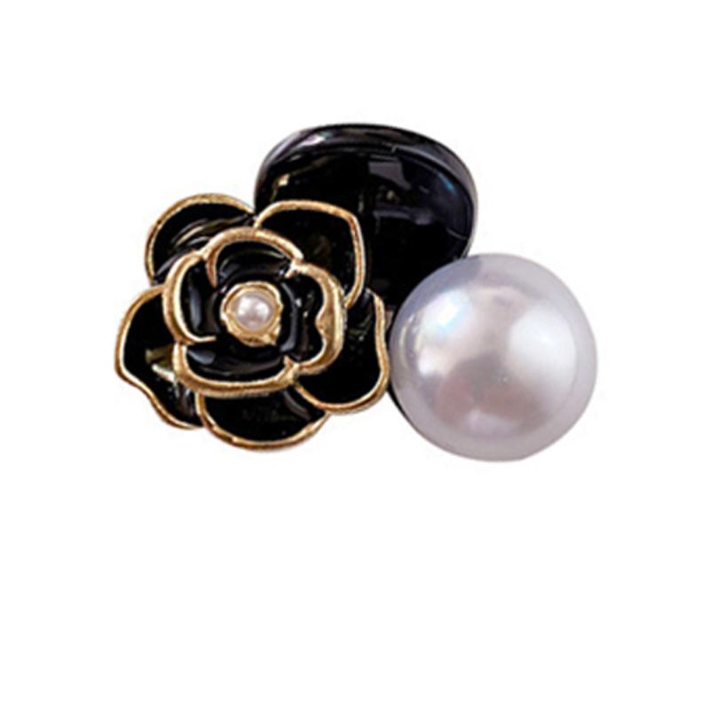 Mini Small Hair Claws Clip Camellia Flower Imitation Pearl Elegant Hairpins for Women Girls Bangs Clip Hairclip Hair Accessories