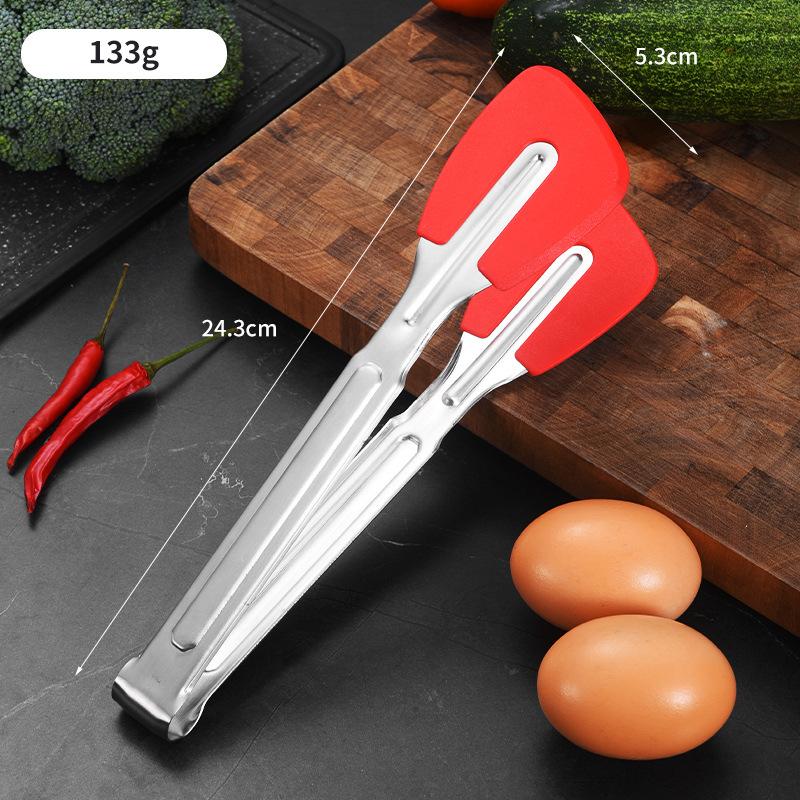 Щипцы для барбекю из нержавеющей стали 304 с силиконовой головкой, кухонные противоскользящие, с длинной ручкой, зажим для стейков, хлеба, сервировочный зажим, кухонная утварь