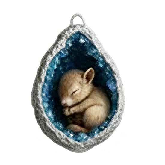 Акриловое подвесное украшение в виде животного, синий искусственный кристалл, отверстие, белка, божья коровка, птица, коала, опоссум, паук, подвеска на рождественскую елку, 2D плоское украшение